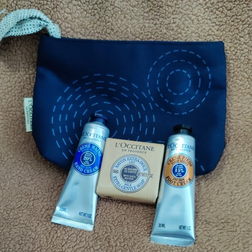 L’OCCITANE Blue Pouch with Hand Creams & Soap
